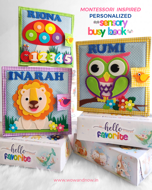 Personalized Sensory Quiet Book (Lion) - Montessori Baby, Toddler Toys