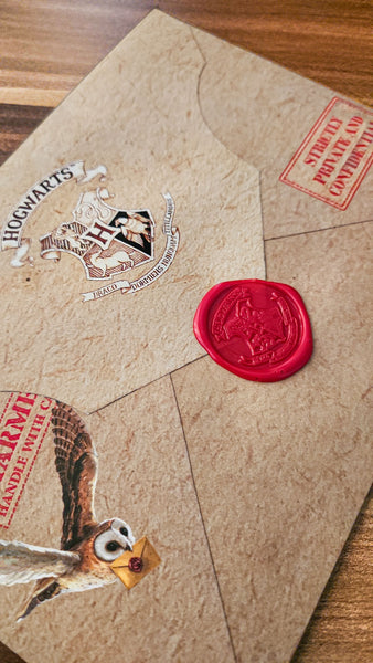 Load image into Gallery viewer, Personalized Harry Potter Hogwarts Acceptance Letter with Hogwarts School Ministry of Magic Wax Seal Stamp | Best Gifts for Potter Fans (Set of 10 Potter Fandom Collectibles)
