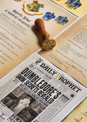 Personalized Harry Potter Hogwarts Acceptance Letter with Hogwarts School Ministry of Magic Wax Seal Stamp | Best Gifts for Potter Fans (Set of 10 Potter Fandom Collectibles)