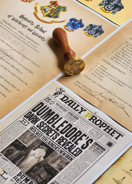 Load image into Gallery viewer, Personalized Harry Potter Hogwarts Acceptance Letter with Hogwarts School Ministry of Magic Wax Seal Stamp | Best Gifts for Potter Fans (Set of 10 Potter Fandom Collectibles)
