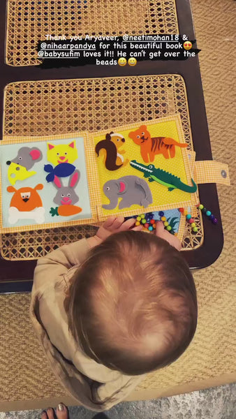 Load and play video in Gallery viewer, Personalized Sensory Quiet Book (Lion) - Montessori Baby, Toddler Toys
